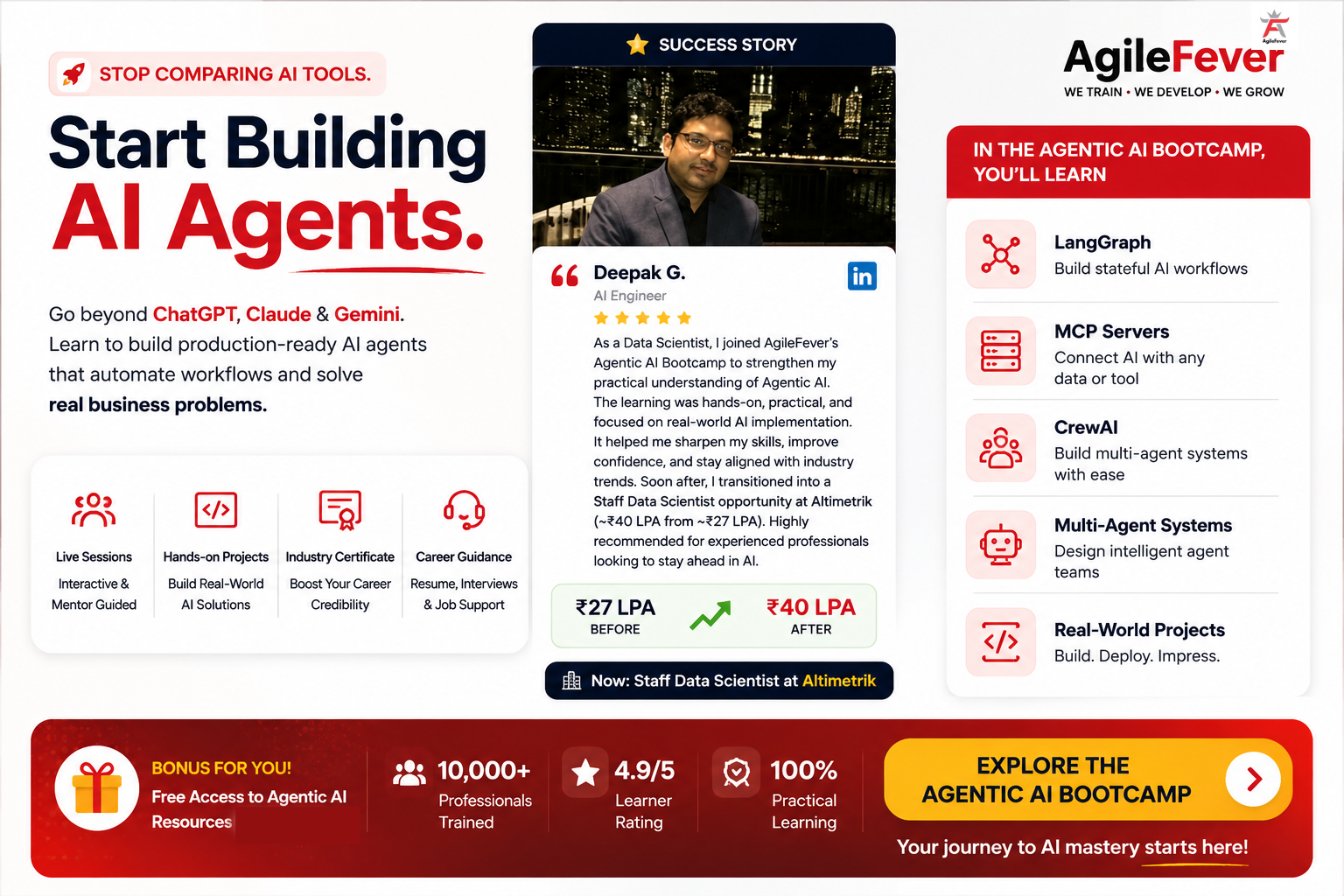 What is Claude Certified Architect (CCA) Foundations Certification? career-success-with-agilefever-genai-agentic-ai-bootcamp-proof